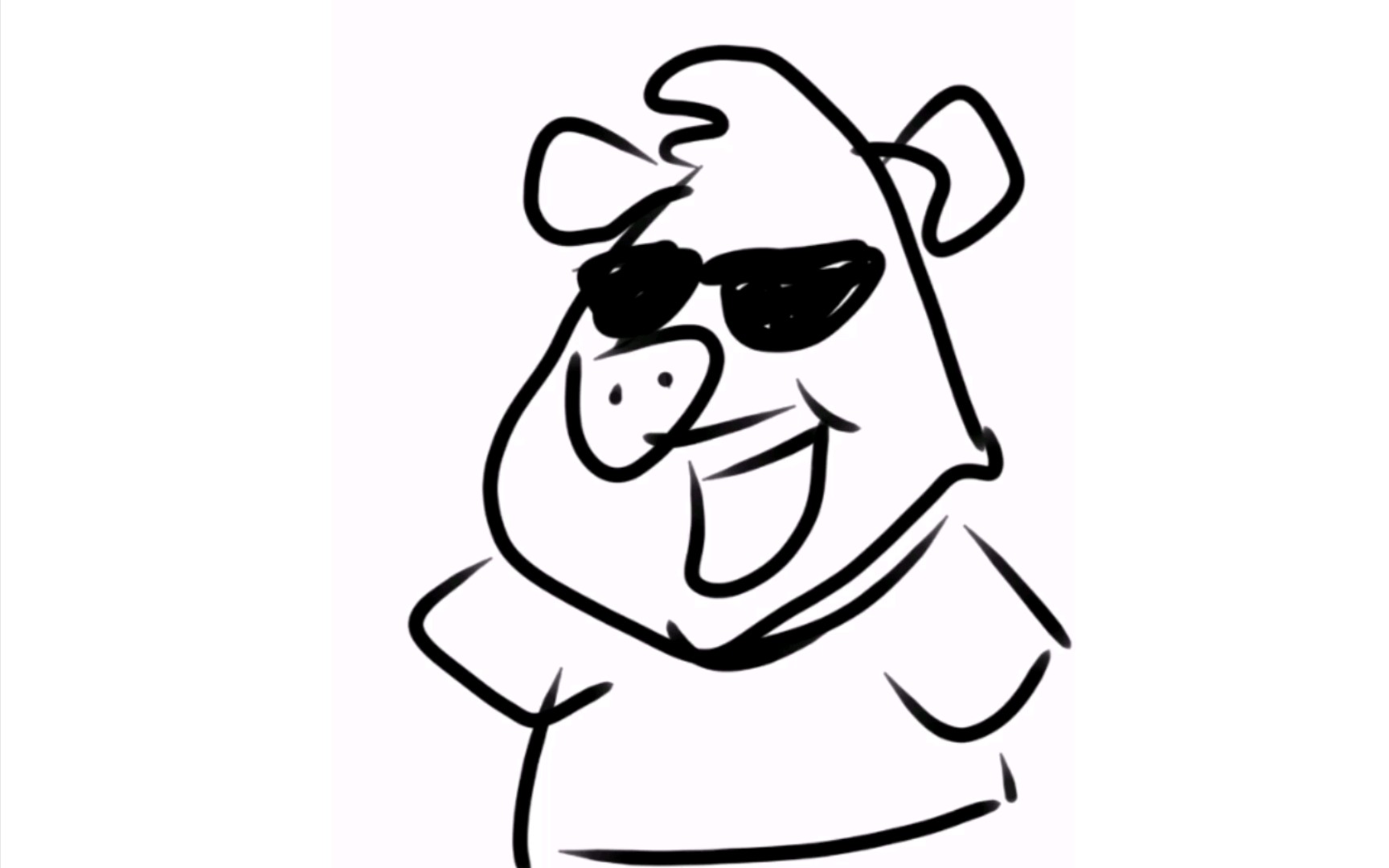 【指绘】一只戴墨镜的快乐猪猪