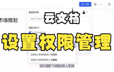 【云文档技巧】今天教你云文档权限管理设置,让协作轻松又安全哔哩哔哩bilibili