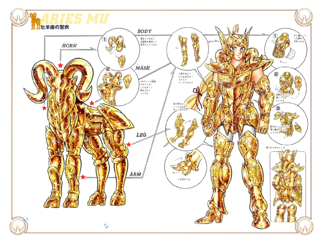 圣斗士星矢:十二件黄金圣衣的解析(高清大图见动态)哔哩哔哩bilibili