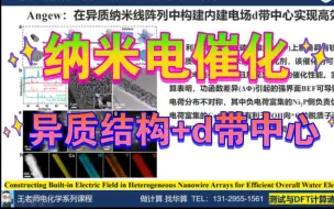 纳米电催化：异质结构+内建电场+d带中心！