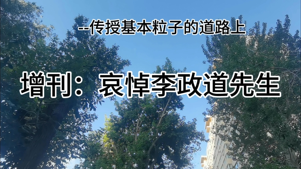 增刊:哀悼李政道先生,李政道和杨振宁关于宇称不守恒,共同获得诺贝尔奖,李政道先生在晚年继续弱相互作用研究,寻找暗物质.哔哩哔哩bilibili