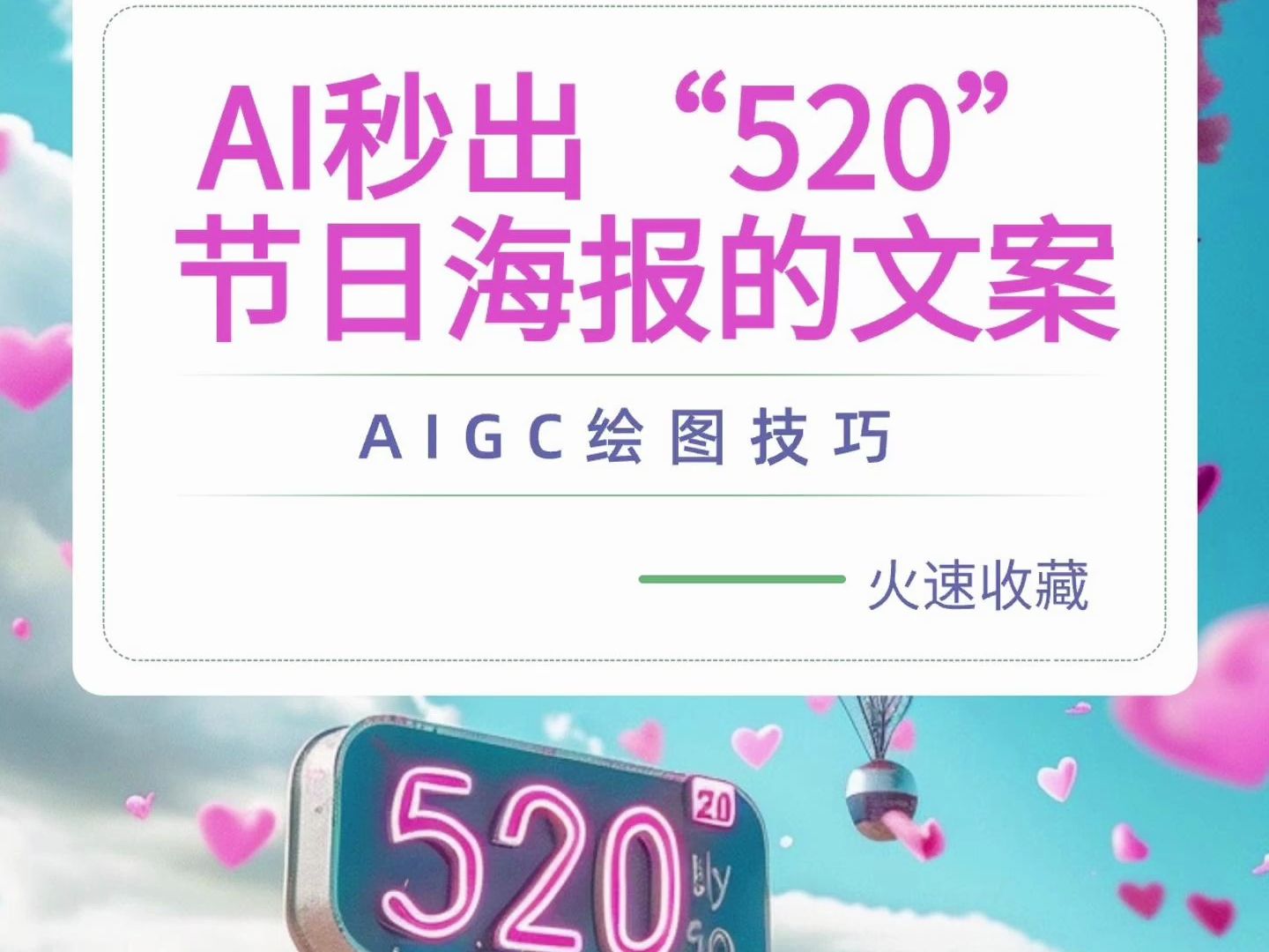 “520”如何1分钟秒出20AI海报?哔哩哔哩bilibili