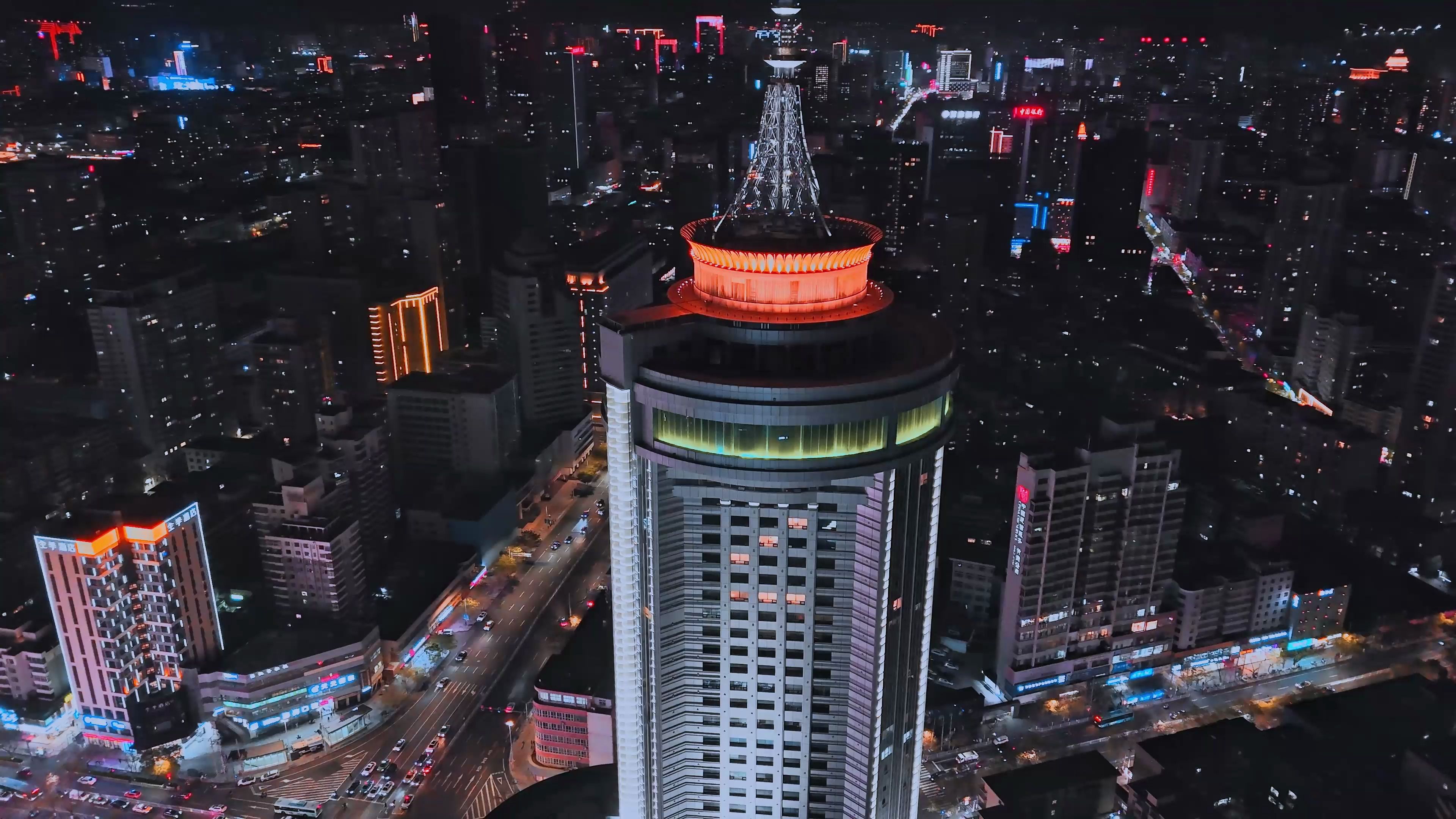 【4k】dji air3镜头下的兰哈顿夜景