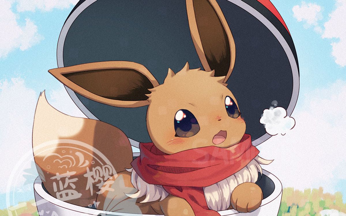 【稿件展示】宝可梦头像——伊布 "精灵球外面有点冷哇"