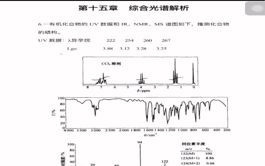 [图]《分析化学学习指导与试题精解》（第2版）严拯宇 第十五章综合光谱解析下部分///答案及解析///（答案仅供参考）