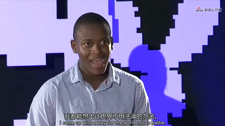 中英文字幕 TED《没水照样可以洗澡》年轻的企业家Ludwick Marishane讲述了一个引人入胜的有趣故事，那就是他如何发明了一个廉价、清洁而又方便的解决
