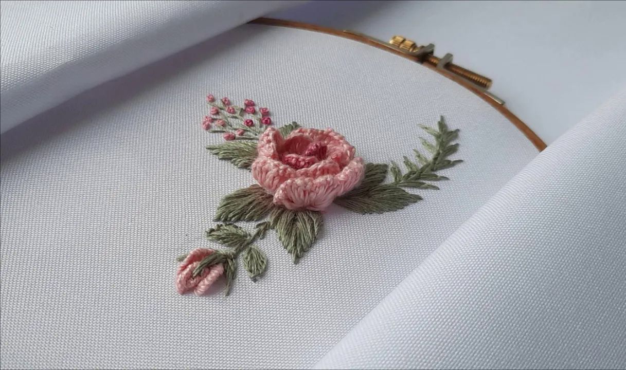 立体玫瑰刺绣教程 3d roses dimensional