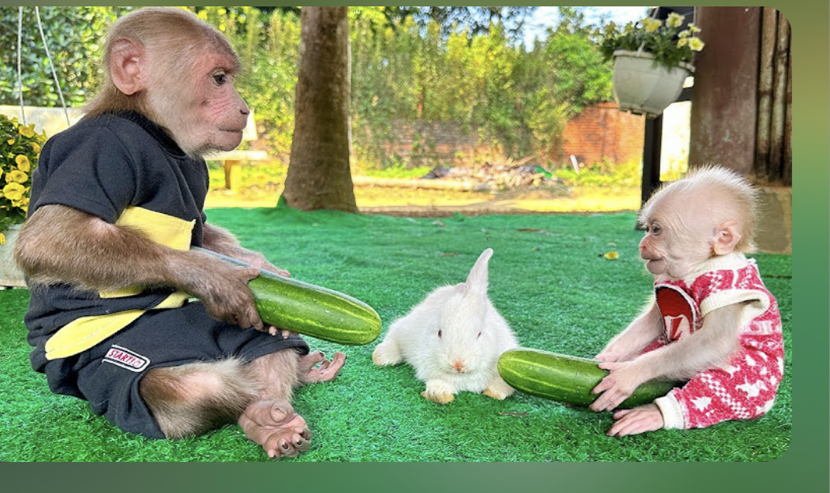 bibi错误地给了小兔子食物,他处理它的方式很可爱!