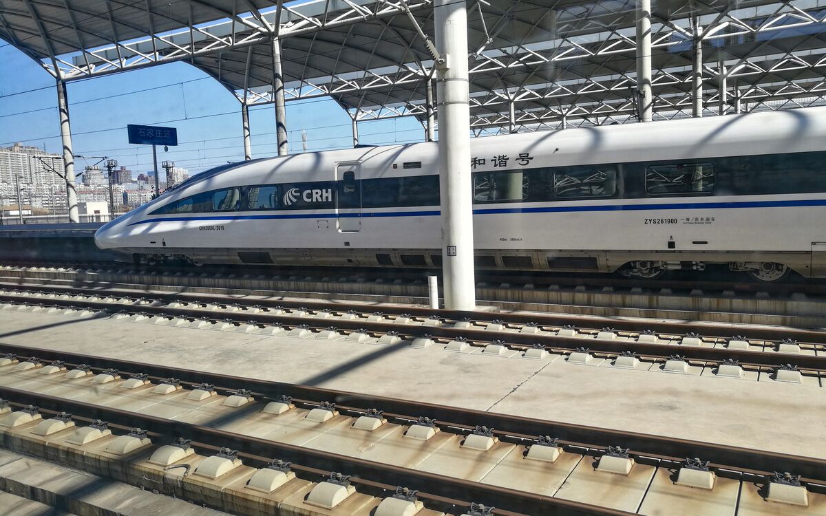 crh380al-2564担当g6735次 定州东站2站台暴力加速(库存,看简介.