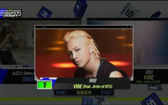 [图]TAEYANG MCountdown 《VIBE》无打歌初一位