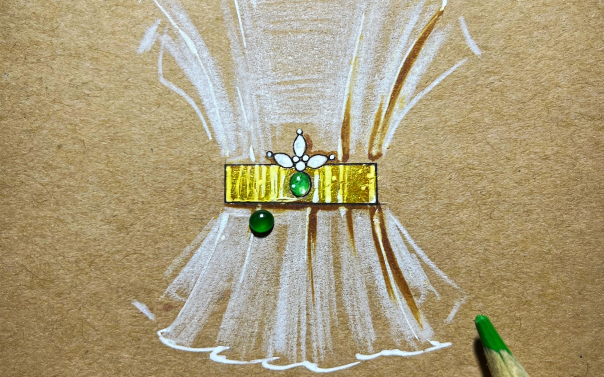 珠宝手绘设计&翡翠绿蛋指环