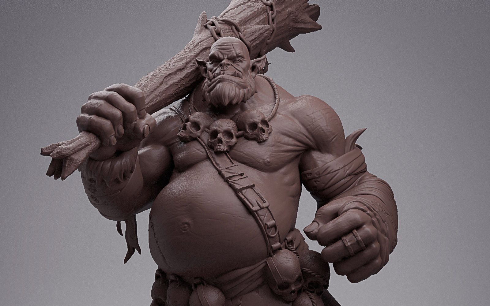 【魔兽世界-兽人永不为奴】zbrush雕刻兽人手办