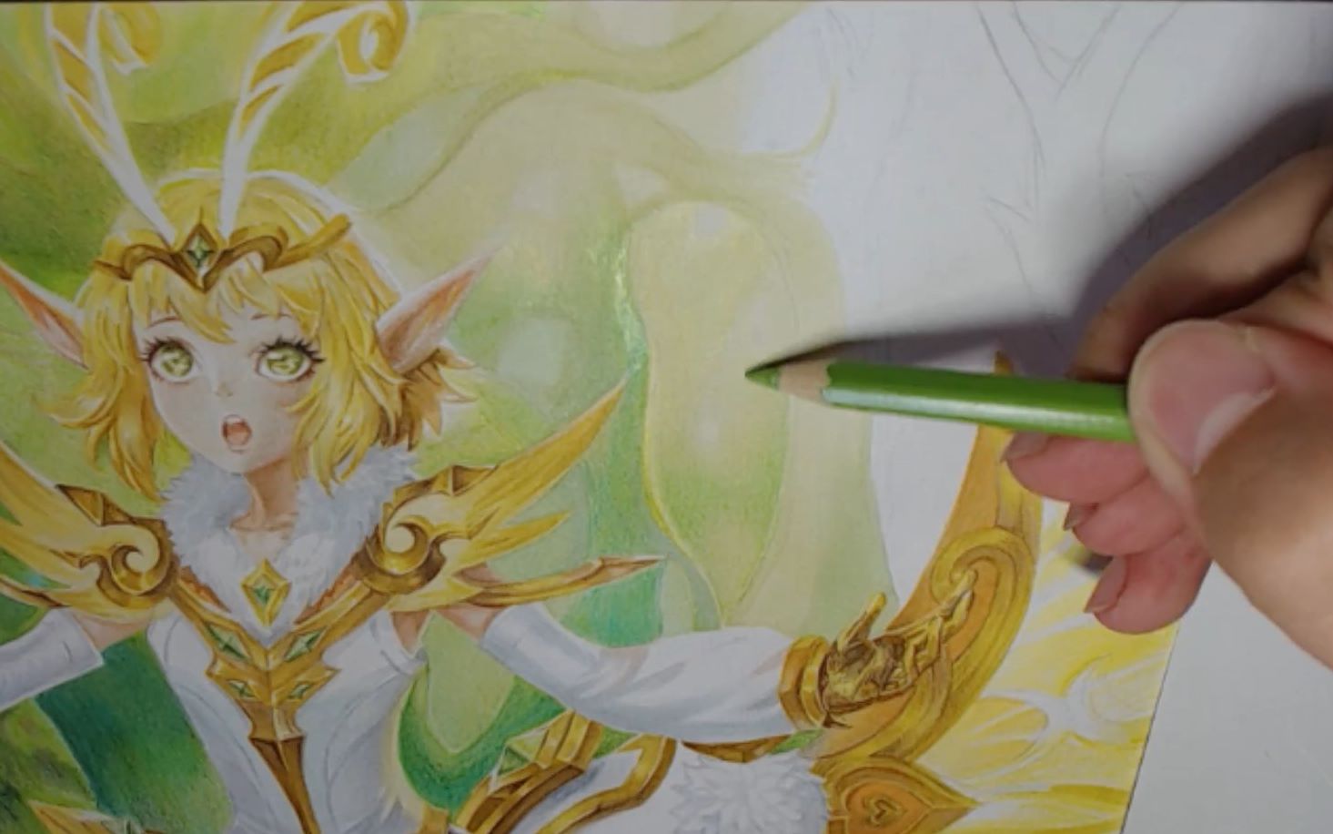 彩铅马克笔手绘 妖精王 孙膑【临摹-王者荣耀】_哔哩哔哩 (゜-゜)つロ