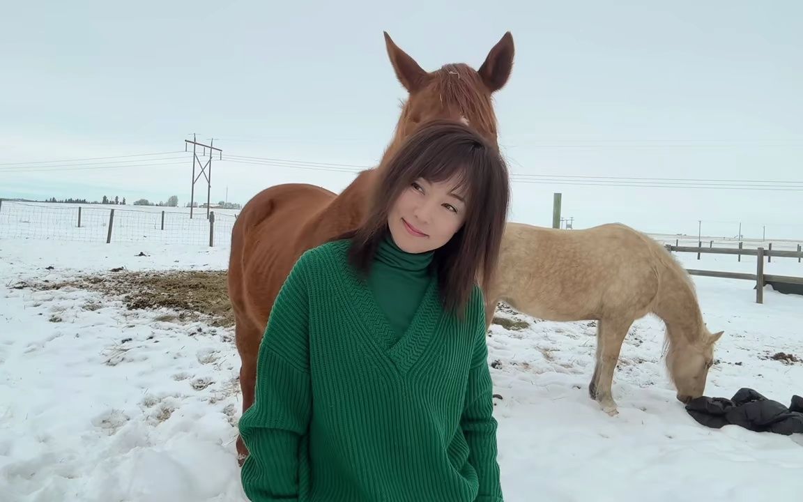 俞静在加拿大牧场直播演唱《一条路》