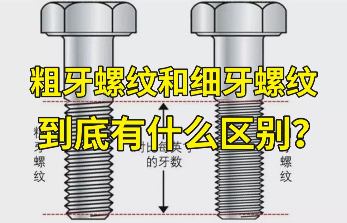 3分钟让你搞懂粗牙螺纹与细牙螺纹的区别!哔哩哔哩bilibili