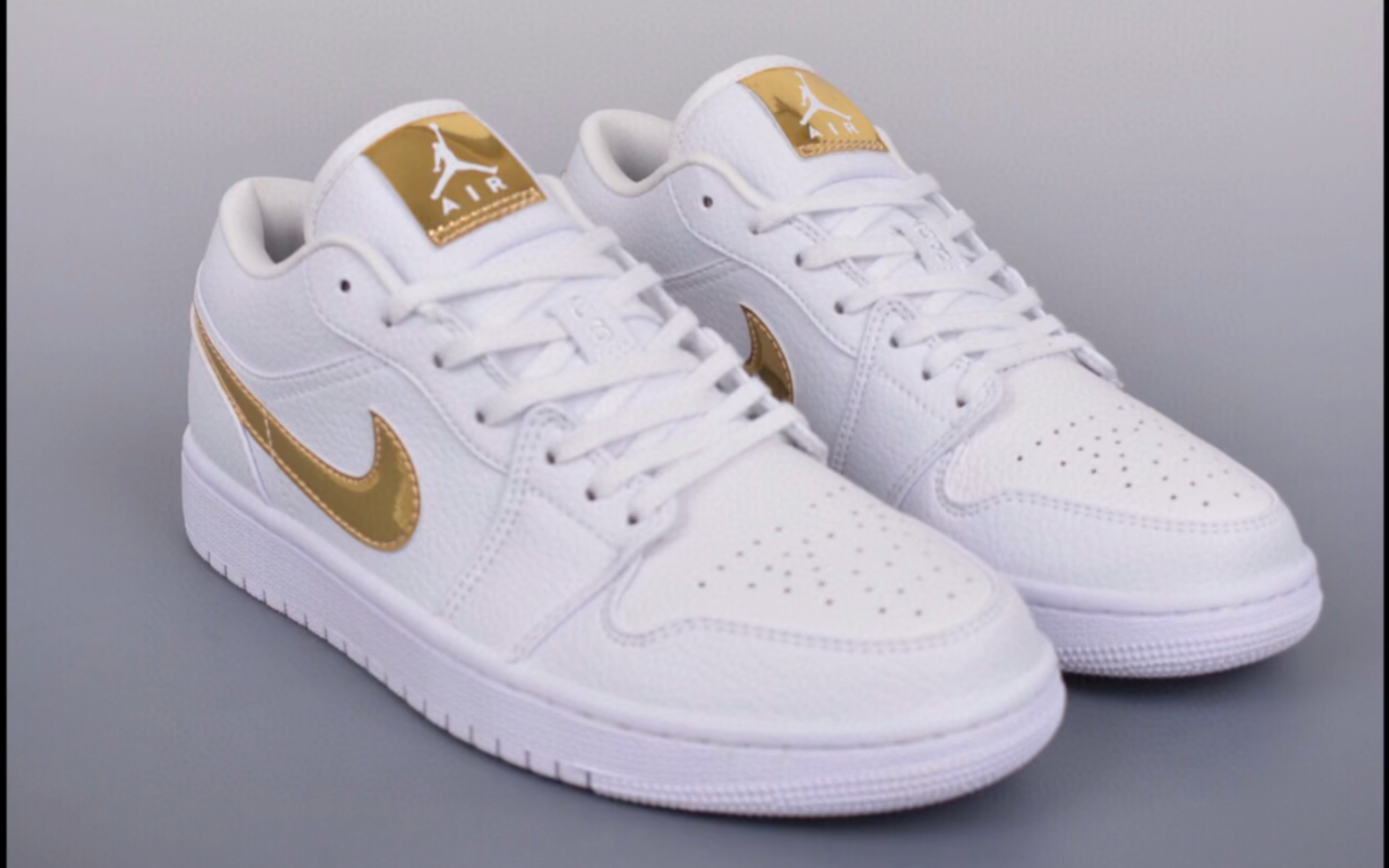 乔丹 air jordan 1 low white metallic gold 液态白金低帮运动鞋cz