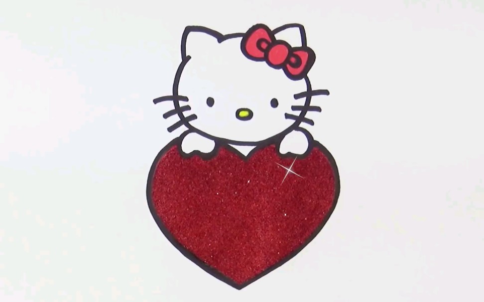 【簡筆畫】送給你小心心78的hellokitty,你不喜歡嘛,快把她帶走吧