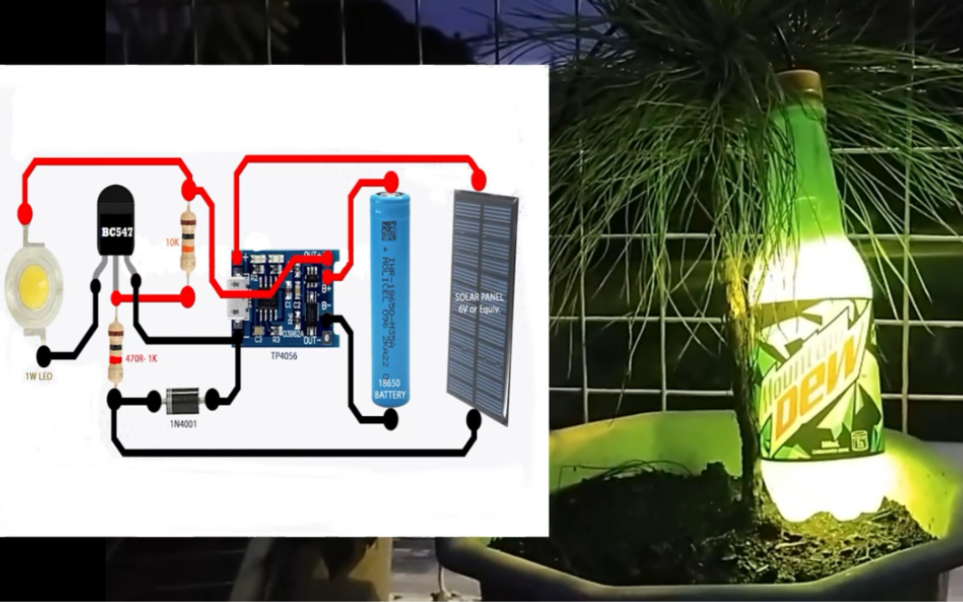 详细介绍用汽水瓶DIY手工制作光伏太阳能氛围灯,浪漫夜景小夜灯.哔哩哔哩bilibili