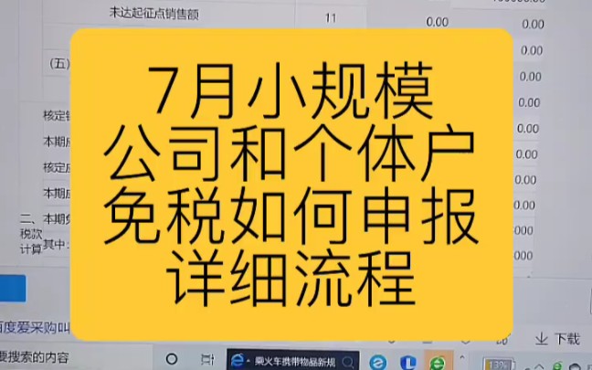 会计实操丨7月小规模(公司+个体户)免税如何申报详细流程丨零基础学会计哔哩哔哩bilibili