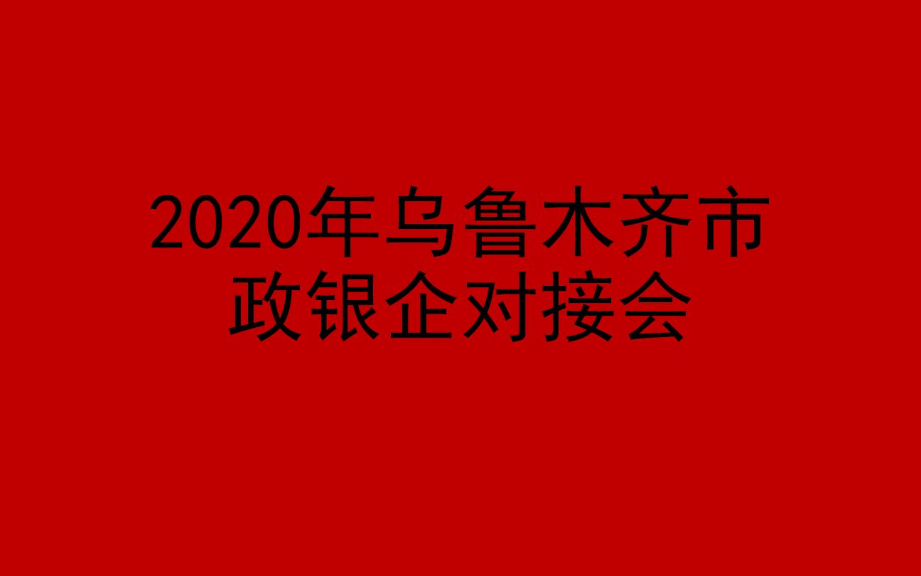 2020年乌鲁木齐市政银企对接会1.0哔哩哔哩bilibili