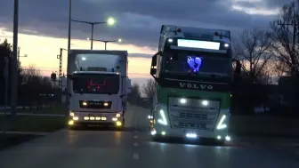 Скачать видео: MAN TGL & VOLVO FH 同框