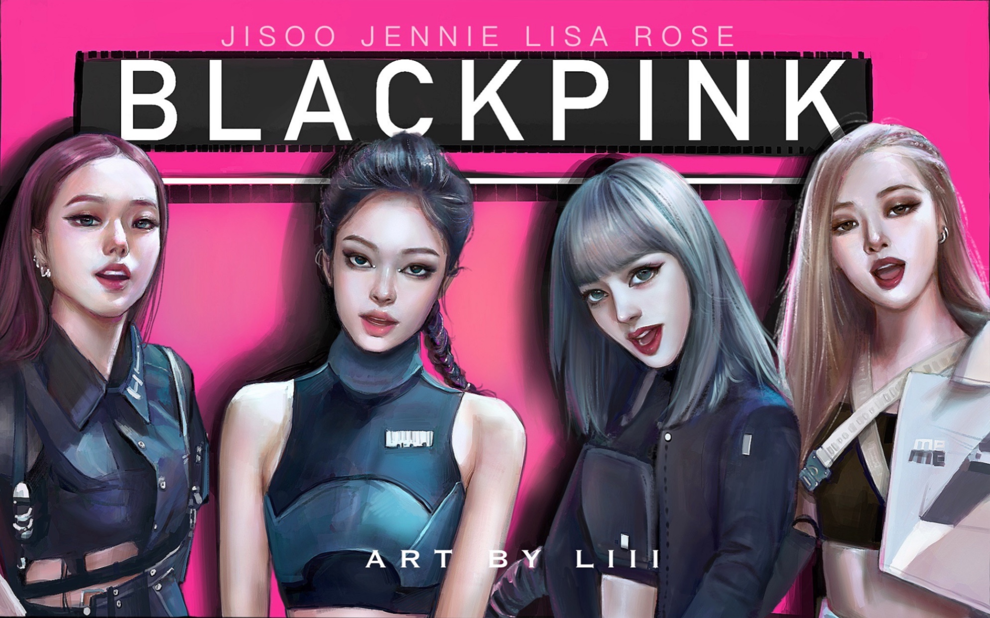 【Procreate绘画】BlackPink粉墨四个仙女哔哩哔哩bilibili