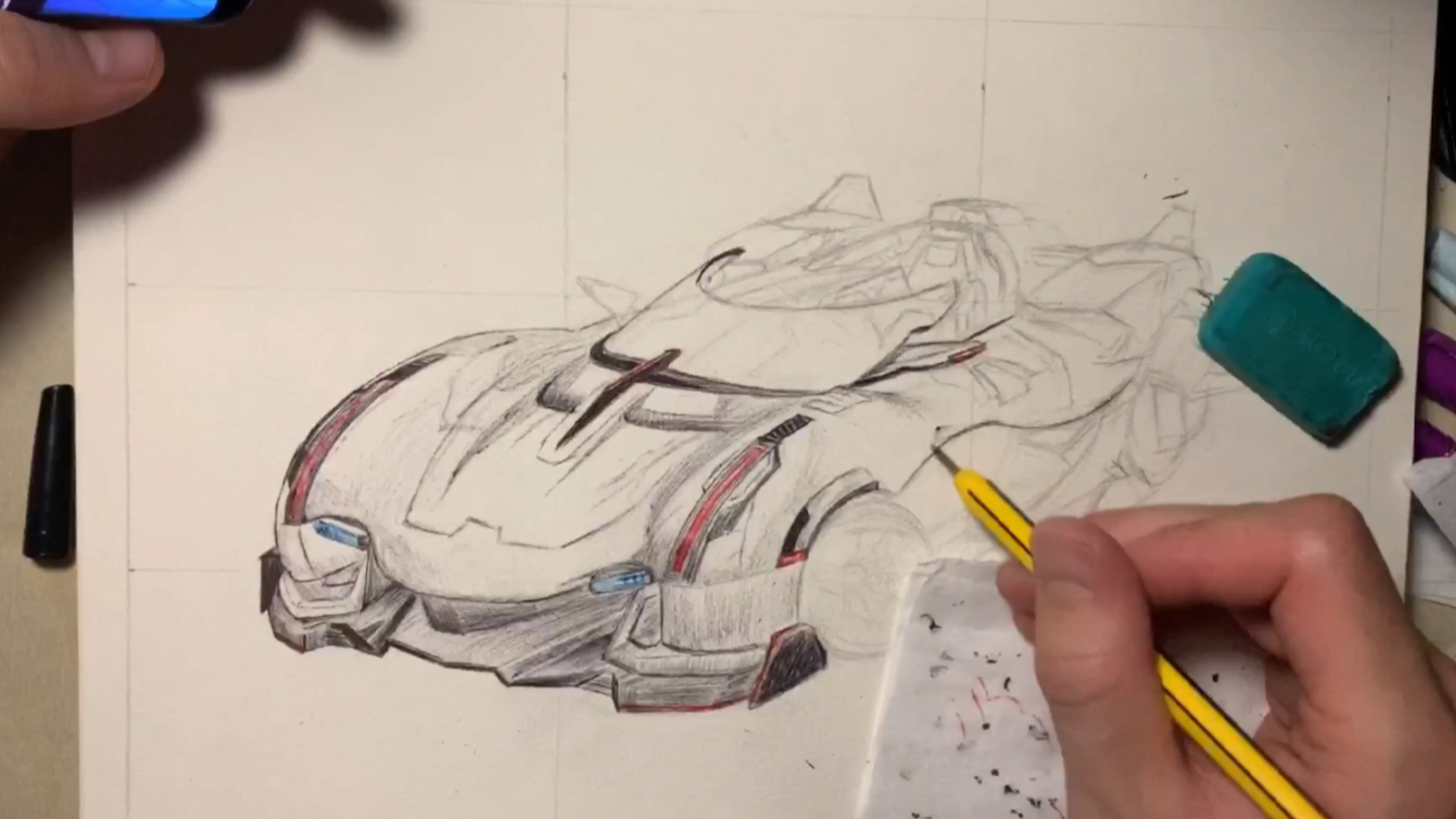 qq飞车手游 流氓车 指挥官spx 它来了 【圆珠笔手绘】