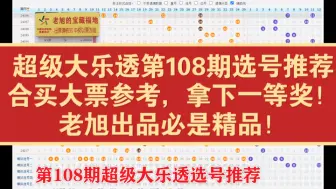 Download Video: 超级大乐透第108期选号推荐，合买大票参考，拿下一等奖！