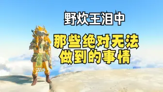 【塞尔达】盘点野炊王泪中，那些在游戏里绝对无法做到的事情