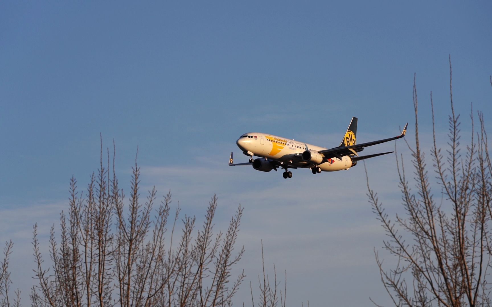 蒙古國總理乘坐蒙古航空b737-800降落pek跑道36r