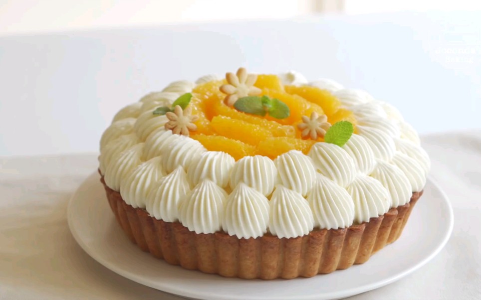 [图]【Beautiful Cake】(中字)制作美丽的新鲜橙子挞‖Fresh beautiful fresh orange Tangerine