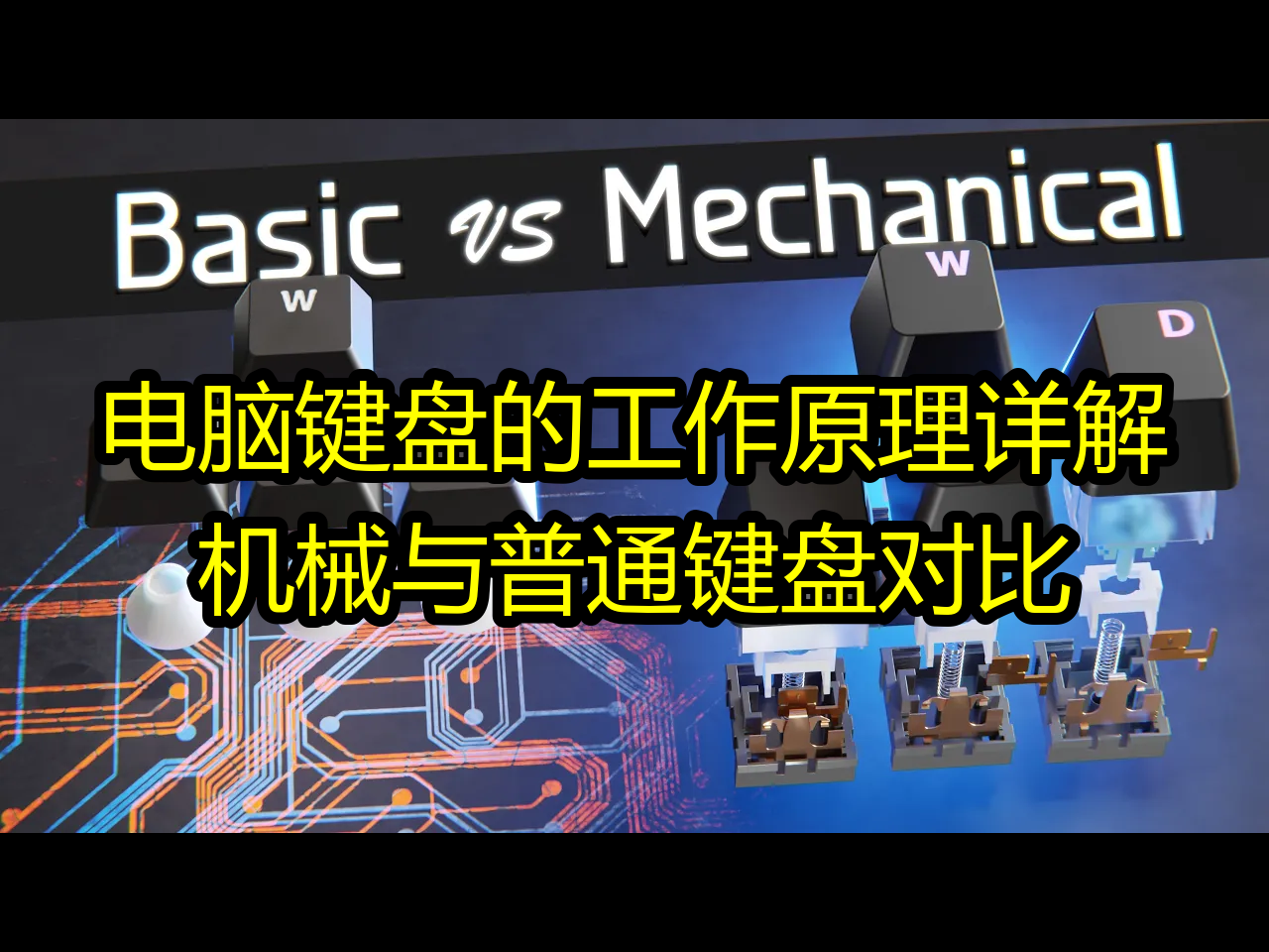 电脑键盘的工作原理详解:机械与普通键盘对比  Branch Education哔哩哔哩bilibili