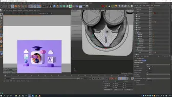 《C4D教程》C4D实例教程，C4D动画教程，C4D建模教程，立体icon_6细节补充
