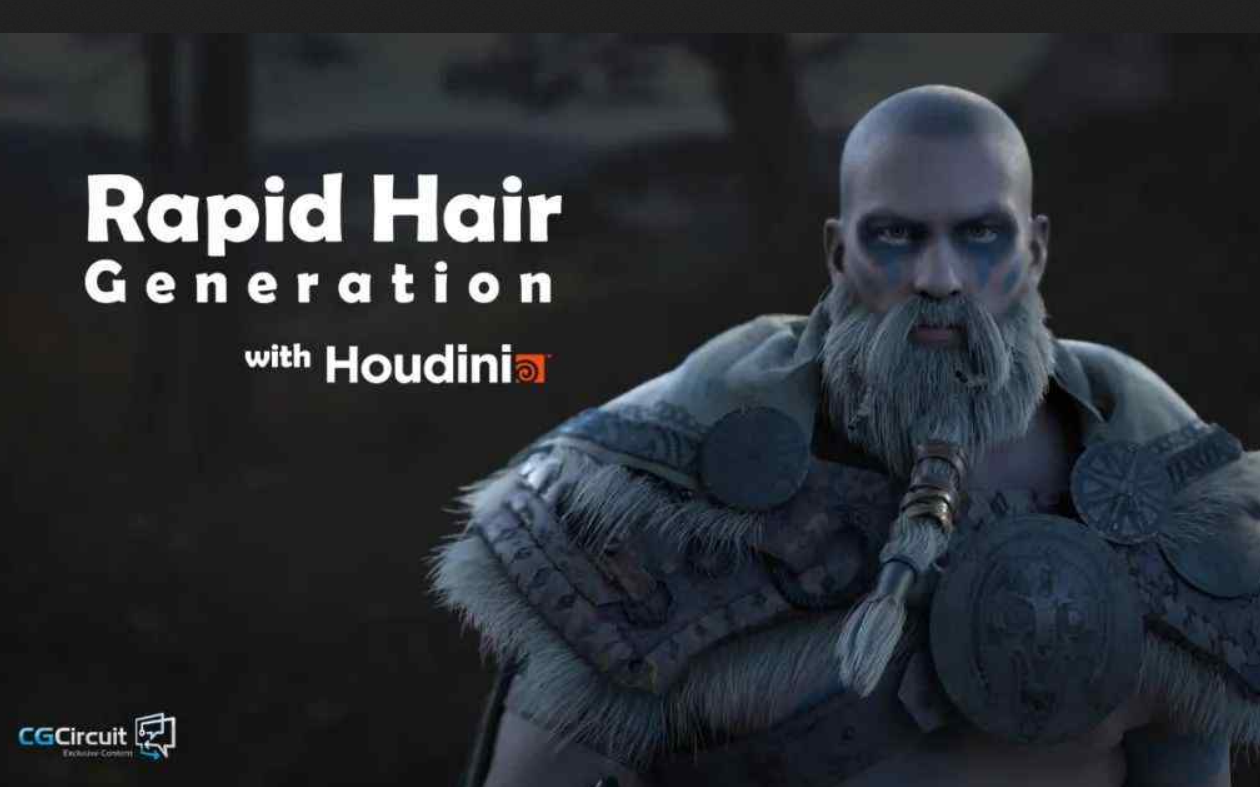 [图]Houdini高效的快速生成角色毛发Rapid Hair Generation with Houdini