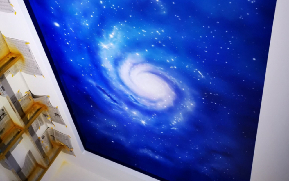 天顶星空喷绘过程
