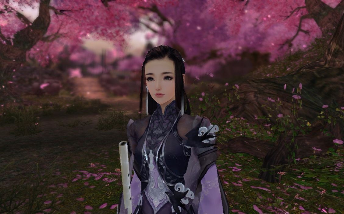 剑三万花大笛子唯美特效(太原杏花村门口拍摄)_哔哩哔哩_bilibili