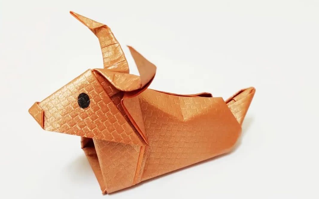 【简易折纸教程】如何制作一个立体纸牛