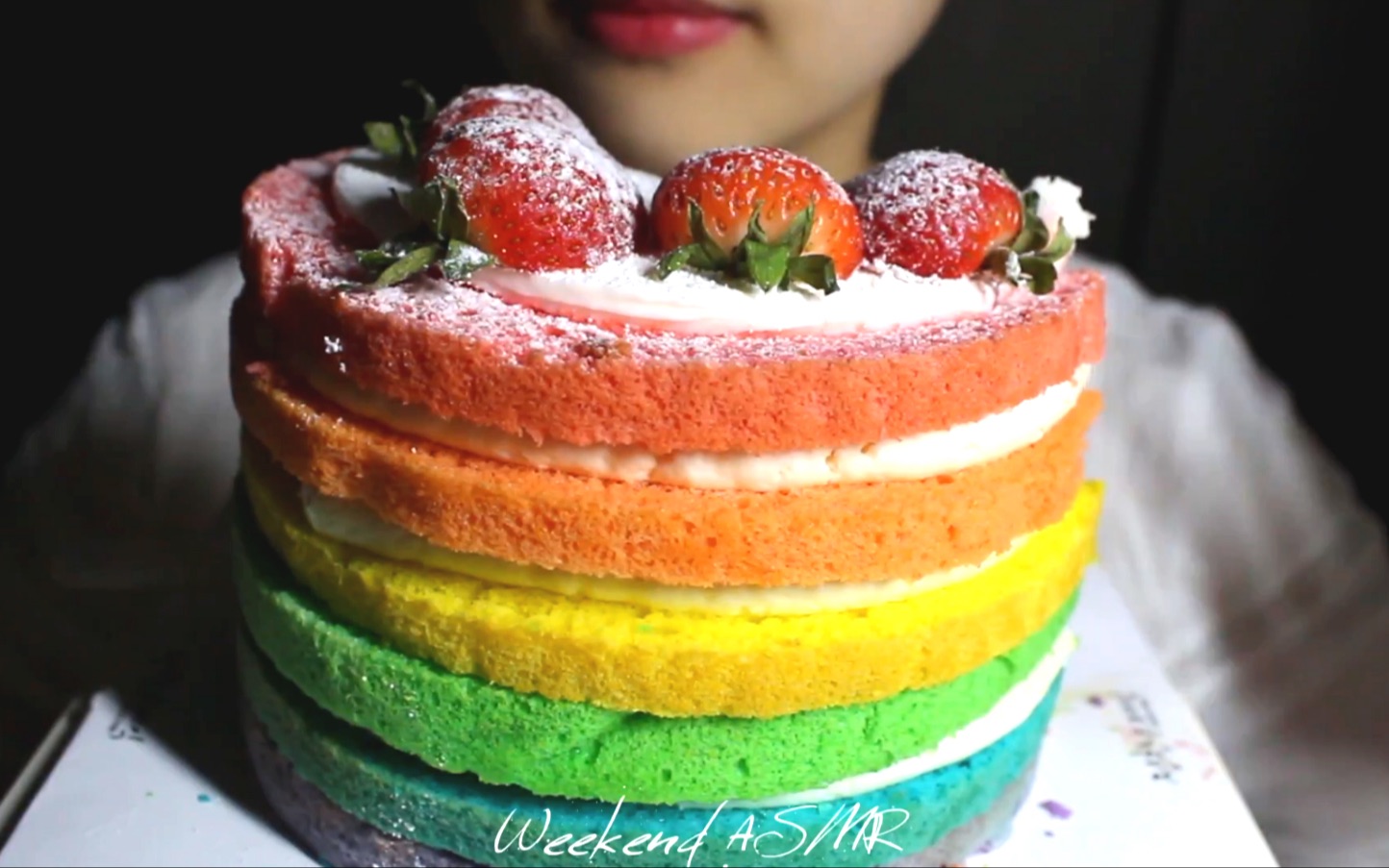 weekend ☆ 彩虹裸蛋糕 食音咀嚼音(有底噪)