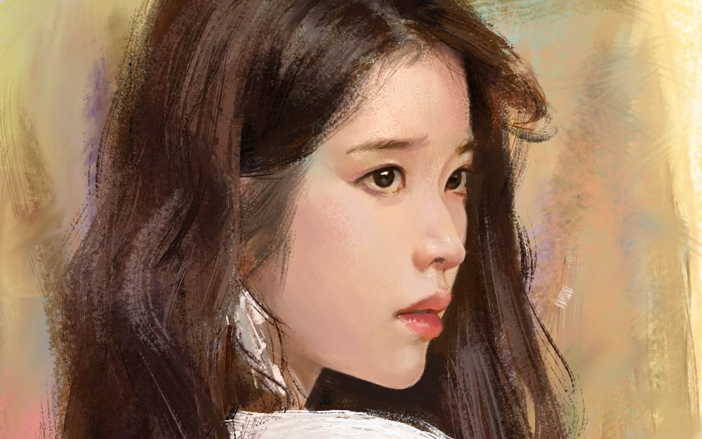 【ps】【板绘】iu李知恩作画过程_哔哩哔哩_bilibili