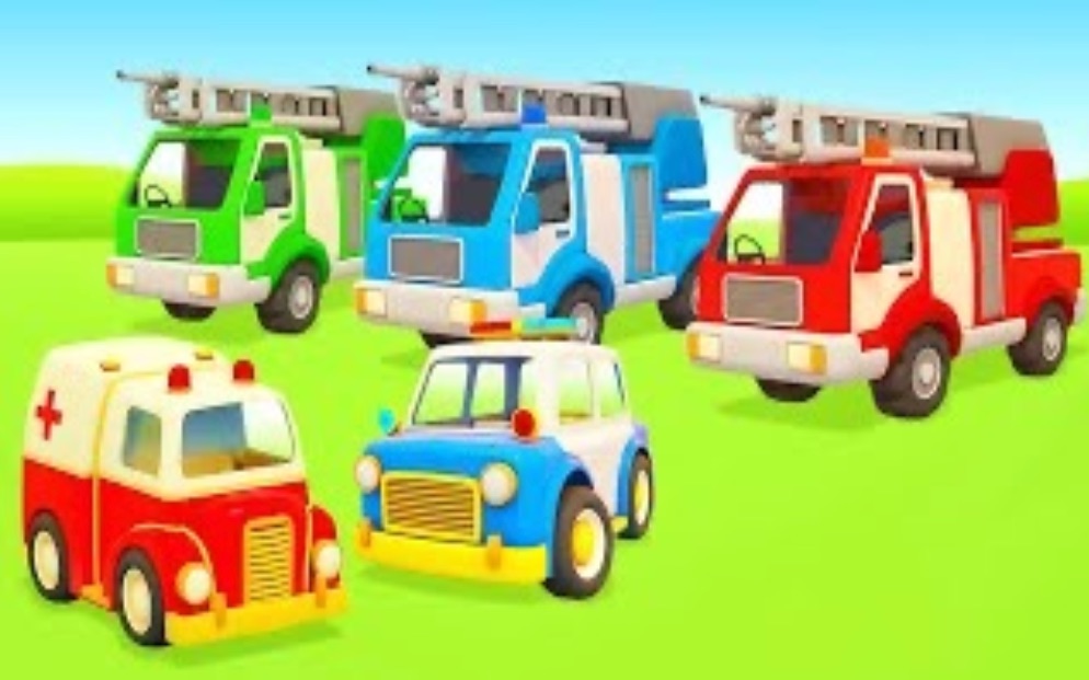 [图]儿童汽车卡通 英文版: 孩子们的消防卡通片 Fire truck cartoon for kids