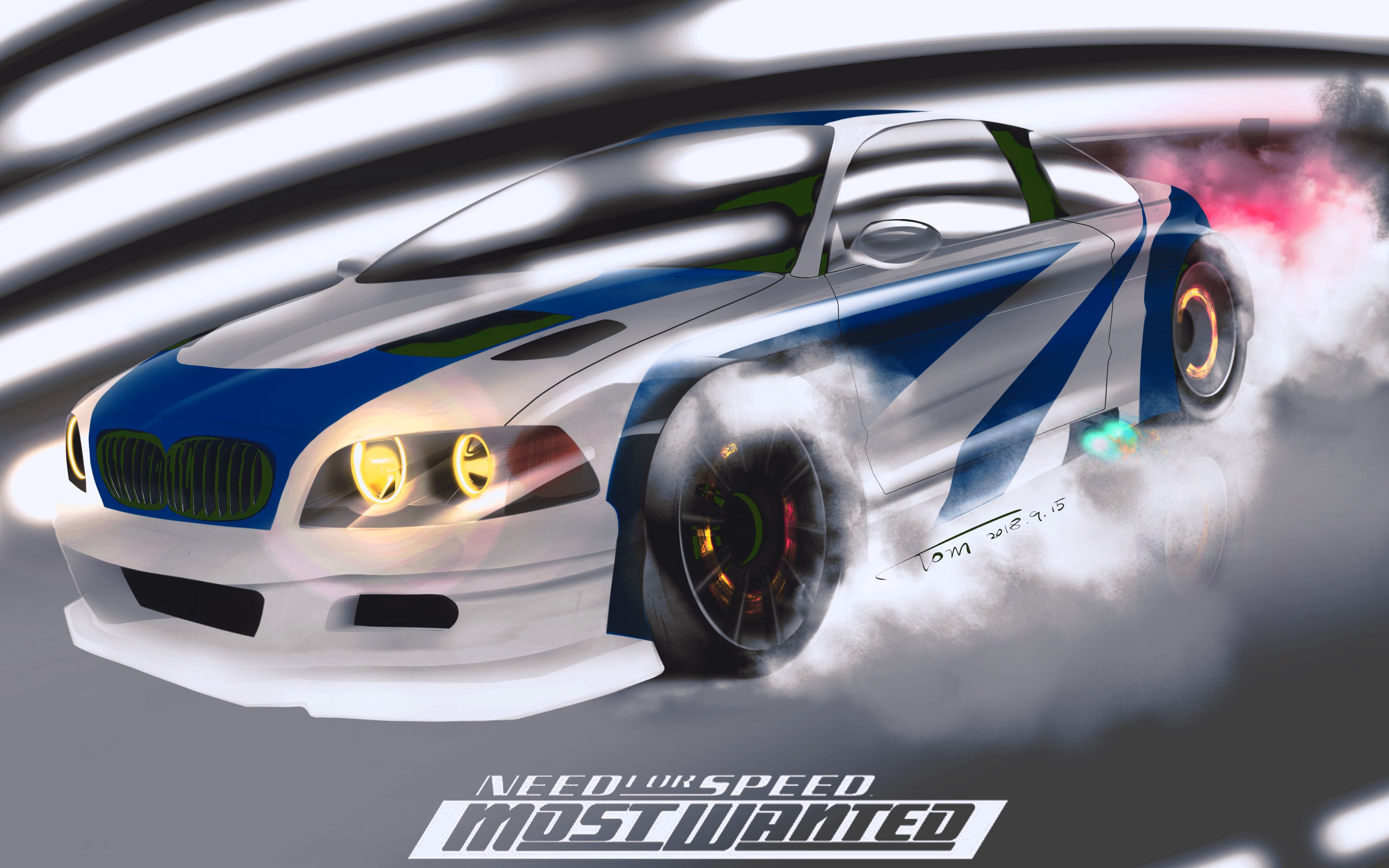 autodesk sketchbook - 極品飛車9:最高通緝 寶馬m3 gtr