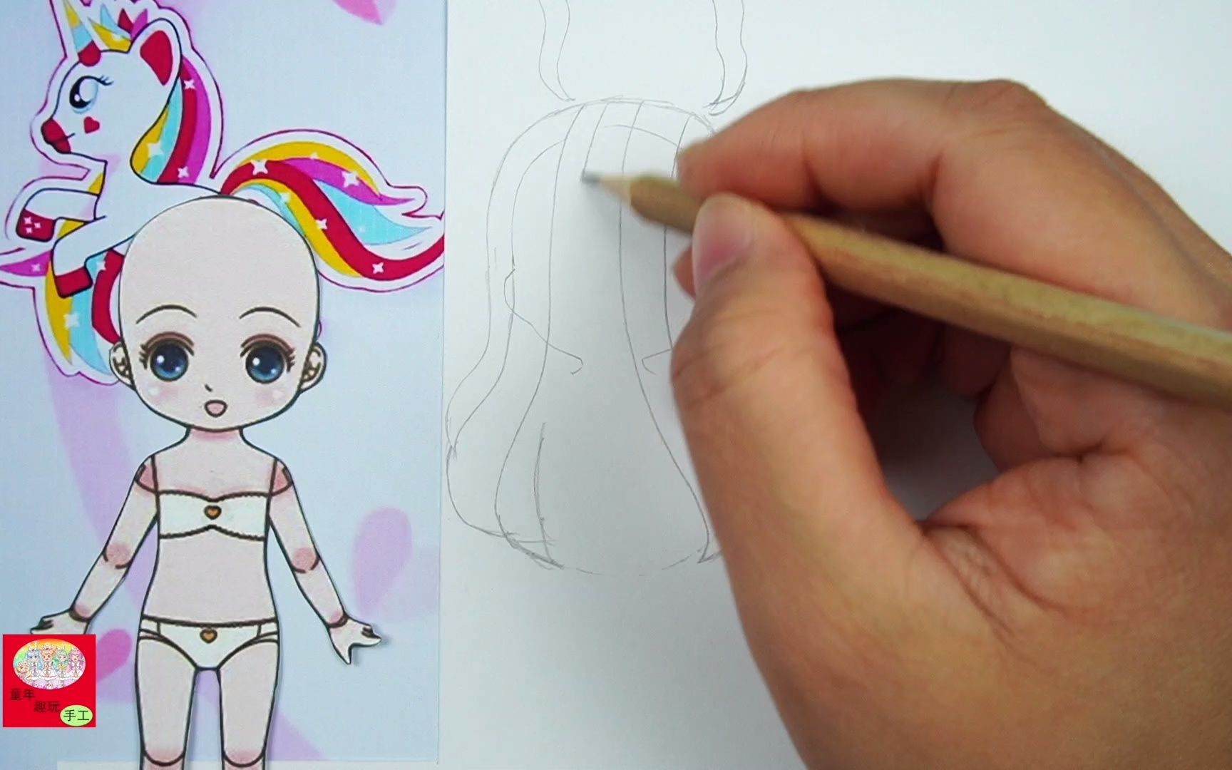 洛丽塔少女纸娃娃手工,可爱的女孩琪琪创意手绘