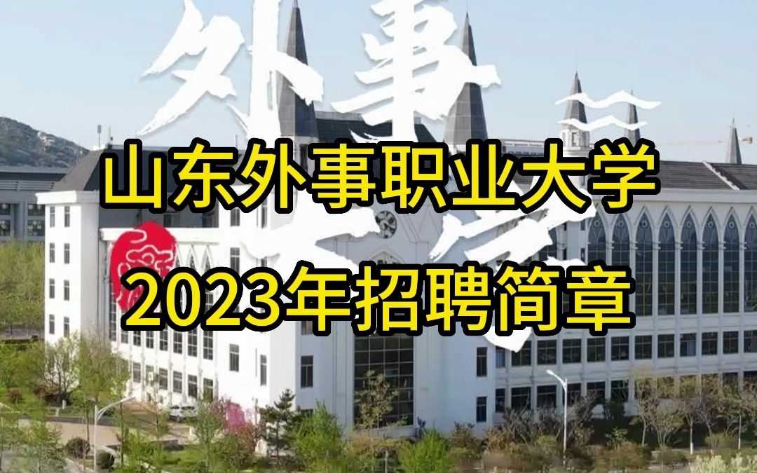 山东外事职业大学2023年招聘简章哔哩哔哩bilibili