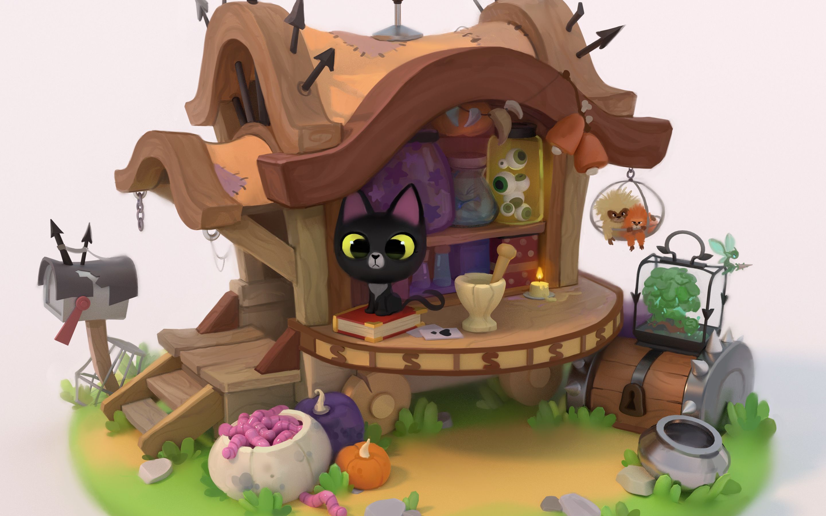 maya次世代风格化q版小场景没有什么场景比这个更合适新手了