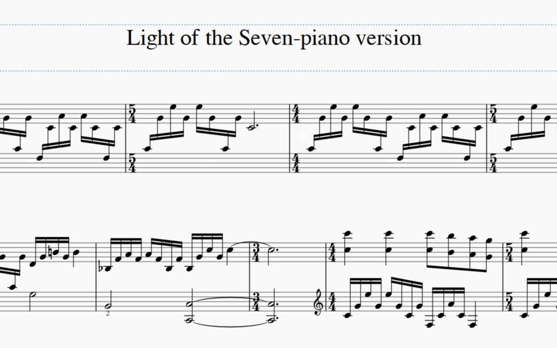 【钢琴谱】Light of the Seven 七神之光哔哩哔哩bilibili
