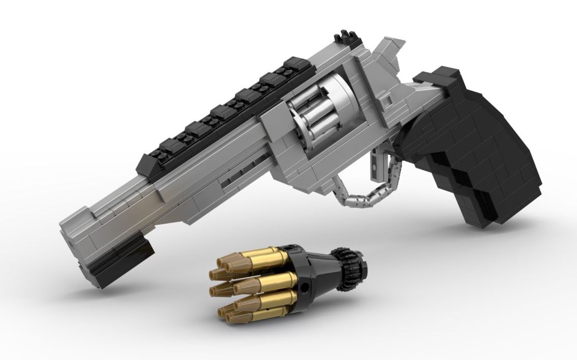 乐高moc教程入狱小技巧r8revolver左轮手枪拼搭指南