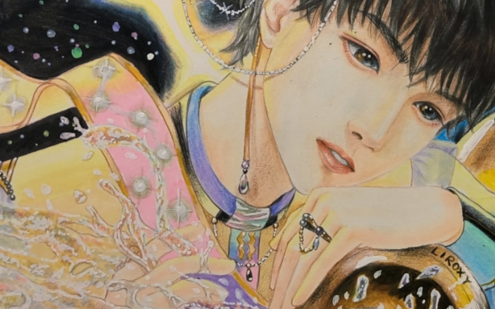 【手绘】原创十二星座之水瓶座74玩水的周深,十二星座完结撒花啦!