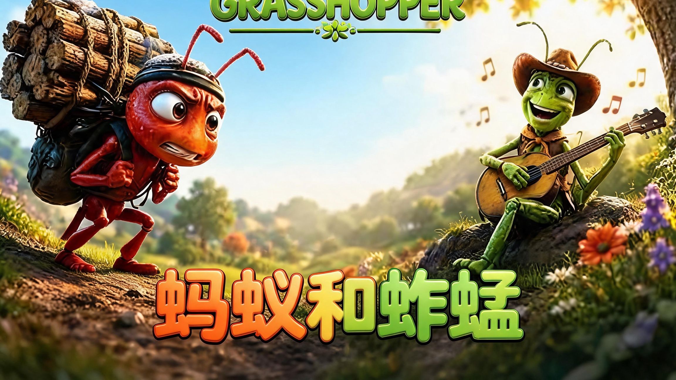 蚂蚁和蚱蜢 | 秋天来了冬天还远吗 | 英文动画