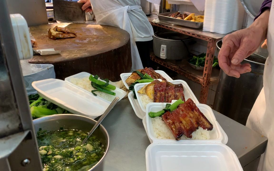 香港午餐盒饭 腊味蔬菜双拼 睇起身好好食