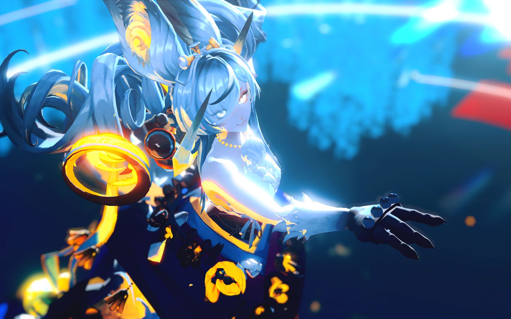 流光骤然倾洒,由此点亮显耀夜色./ 流光追月神